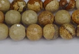 CPJ557 15.5 inches 8mm faceted round picture jasper beads