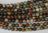 CPJ61 15.5 inches 4mm round picasso jasper gemstone beads