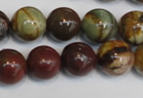 CPJ64 15.5 inches 14mm round picasso jasper gemstone beads