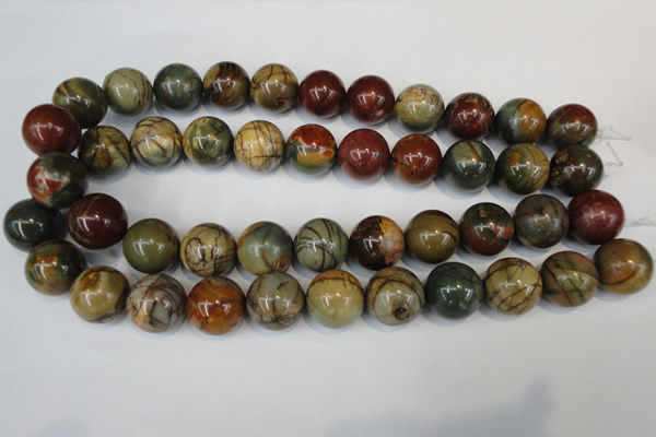 CPJ66 15.5 inches 18mm round picasso jasper gemstone beads