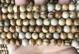 CPJ660 15.5 inches 8mm round picture jasper beads wholesale