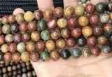 CPJ673 15.5 inches 10mm round picasso jasper beads wholesale