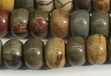 CPJ677 15.5 inches 4*6mm rondelle picasso jasper beads wholesale