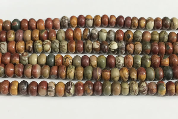 CPJ678 15.5 inches 5*8mm rondelle picasso jasper beads wholesale