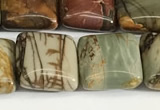 CPJ686 15.5 inches 12*12mm square picasso jasper beads wholesale