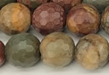 CPJ691 15 inches 8mm faceted round picasso jasper beads