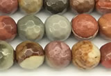 CPJ695 15 inches 6mm faceted round American picture jasper beads