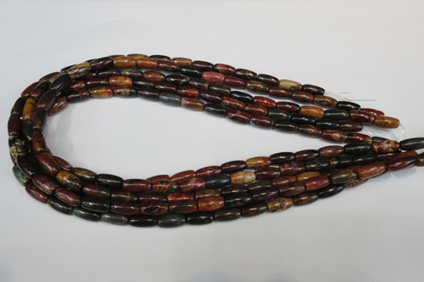 CPJ70 15.5 inches 6*12mm rice picasso jasper gemstone beads