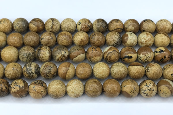 CPJ731 15 inches 10mm round picture jasper beads, 2mm hole