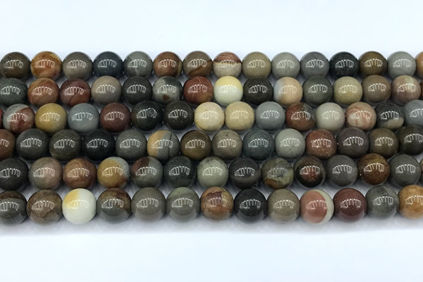 CPJ732 15 inches 8mm round American picture jasper beads, 2mm hole