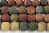 CPJ735 15 inches 4mm round matte picasso jasper beads