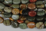 CPJ82 15.5 inches 8*10mm oval picasso jasper gemstone beads