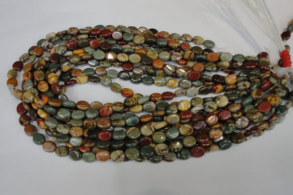 CPJ82 15.5 inches 8*10mm oval picasso jasper gemstone beads