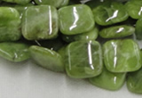 CPO08 15.5 inches 12*12mm square olivine gemstone beads wholesale