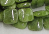 CPO10 15.5 inches 18*18mm square olivine gemstone beads wholesale