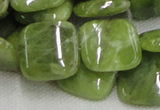 CPO11 15.5 inches 20*20mm square olivine gemstone beads wholesale