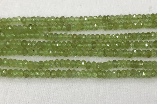 CPO118 15.5 inches 2*4mm faceted rondelle peridot gemstone beads