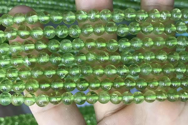 CPO131 15.5 inches 5mm round natural peridot beads wholesale