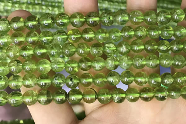 CPO132 15.5 inches 6.5mm - 7mm round natural peridot beads wholesale