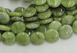 CPO15 15.5 inches 10mm flat round olivine gemstone beads wholesale