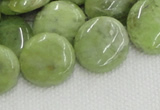 CPO18 15.5 inches 20mm flat round olivine gemstone beads wholesale