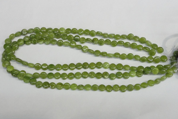 CPO28 15.5 inches 8mm flat round olivine gemstone beads wholesale