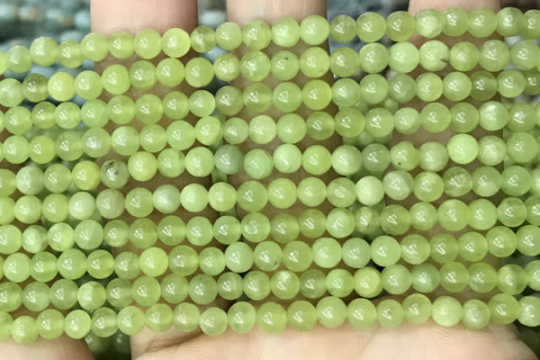 CPO43 15.5 inches 4mm round natural olivine gemstone beads