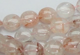 CPQ01 15.5 inches 10mm flat round natural pink quartz beads