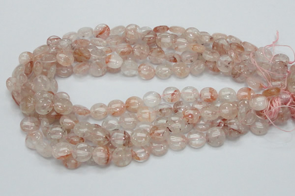 CPQ01 15.5 inches 10mm flat round natural pink quartz beads