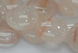 CPQ03 15.5 inches 20mm flat round natural pink quartz beads