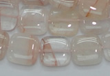 CPQ05 15.5 inches 15*15mm square natural pink quartz beads