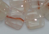 CPQ06 15.5 inches 20*20mm square natural pink quartz beads