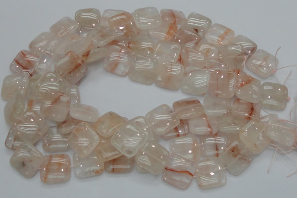 CPQ06 15.5 inches 20*20mm square natural pink quartz beads