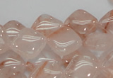 CPQ08 15.5 inches 15*15mm diamond natural pink quartz beads