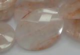 CPQ17 15.5 inches 30*40mm faceted oval natural pink quartz beads