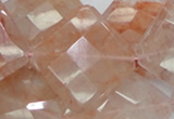 CPQ18 15.5 inches 30*30mm faceted diamond natural pink quartz beads