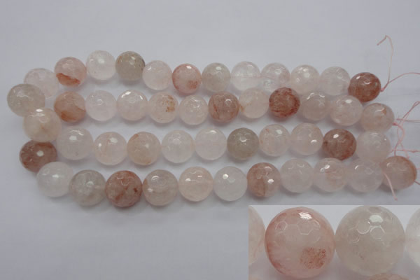 CPQ207 15.5 inches 16mm faceted round natural pink quartz beads