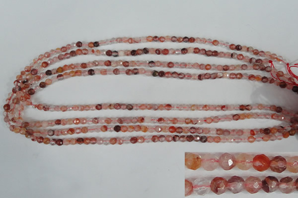 CPQ21 15.5 inches 4mm faceted round natural pink quartz beads