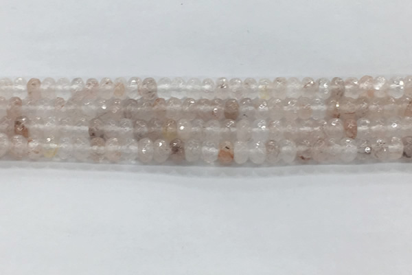 CPQ210 15.5 inches 4*6mm faceted rondelle natural pink quartz beads