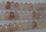 CPQ212 15.5 inches 6*10mm faceted rondelle natural pink quartz beads