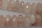 CPQ215 15.5 inches 8*16mm faceted rondelle natural pink quartz beads