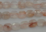 CPQ231 15.5 inches 10*10mm faceted square natural pink quartz beads