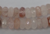 CPQ246 15.5 inches 6*12mm faceted rondelle natural pink quartz beads