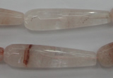 CPQ248 15.5 inches 10*40mm faceted teardrop natural pink quartz beads