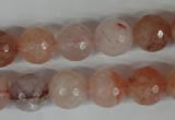 CPQ25 15.5 inches 12mm faceted round natural pink quartz beads