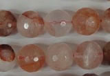 CPQ26 15.5 inches 14mm faceted round natural pink quartz beads