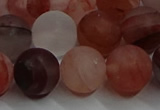 CPQ304 15.5 inches 12mm round matte pink quartz beads wholesale