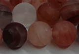 CPQ305 15.5 inches 14mm round matte pink quartz beads wholesale