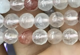 CPQ310 15.5 inches 4mm faceted round pink quartz beads wholesale