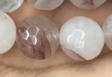 CPQ315 15.5 inches 14mm faceted round pink quartz beads wholesale